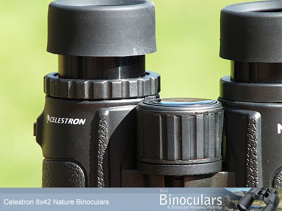 The focussing wheel on the Celestron Nature 8x42 Binoculars