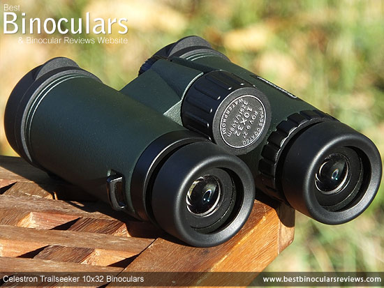 Focus Wheel on the Celestron Trailseeker 10x32 Binoculars