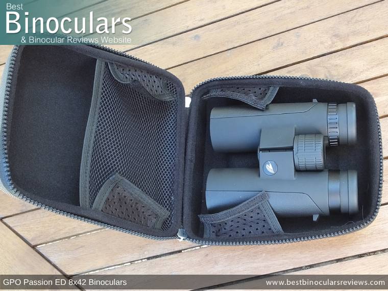 Inside the GPO Passion ED 8x42 Binoculars Carry Case