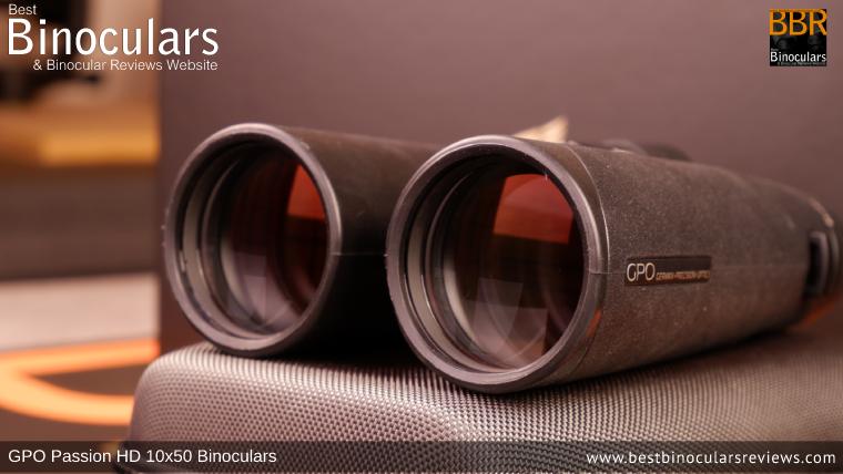 50mm Objective lenses on the GPO Passion HD 10x50 Binoculars