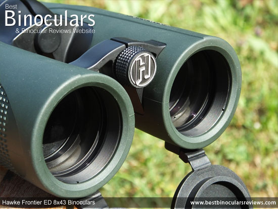 Objective lenses on the Hawke Frontier ED 8x43 Binoculars
