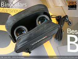 Inside the Carry Case & Accessory Pouch for the Kite Lynx HD+ 10x50 Binoculars