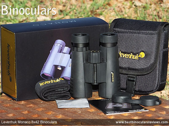 Levenhuk Monaco 8x42 Binoculars with neck strap, carry case and rain-guard