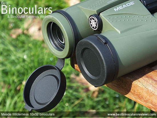 Lens Covers on the Meade Wilderness 10x32 Binoculars