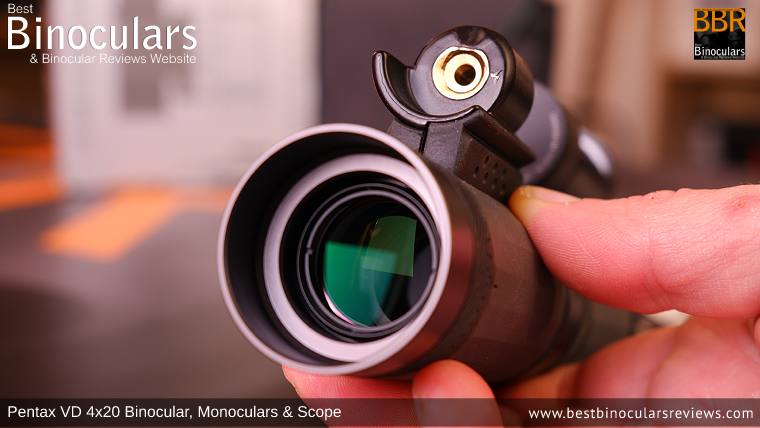20mm Lens on the Pentax VD 4x20 Monocular & Spotting Scope