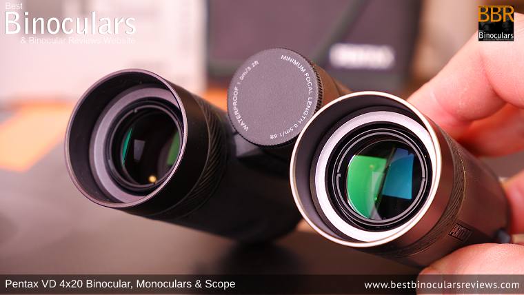 20mm Objective Lenses on the Pentax VD 4x20 Binoculars, Monocular & Spotting Scope