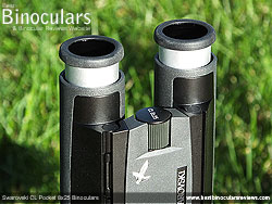 Eyecups on the Swarovski CL 8x25 Pocket Binoculars
