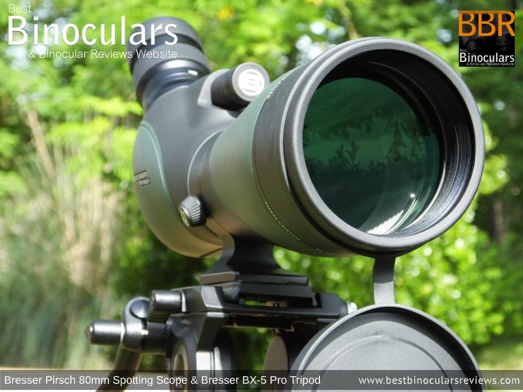 Large 80mm Objective Lens on the Bresser Pirsch 20-60x80 Spotting Scope