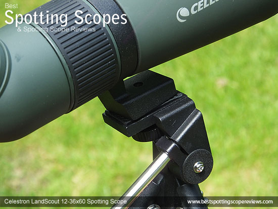 Mounting Plate & Collar on the Celestron LandScout 12-36x60 Spotting Scope