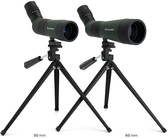 Size Comparisons between 50mm vs 60mm Celestron LandScout Spotting Scopes