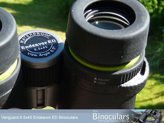 The Lockable Dioprer Adjustment Ring on the Vanguard Endeavor ED binoculars